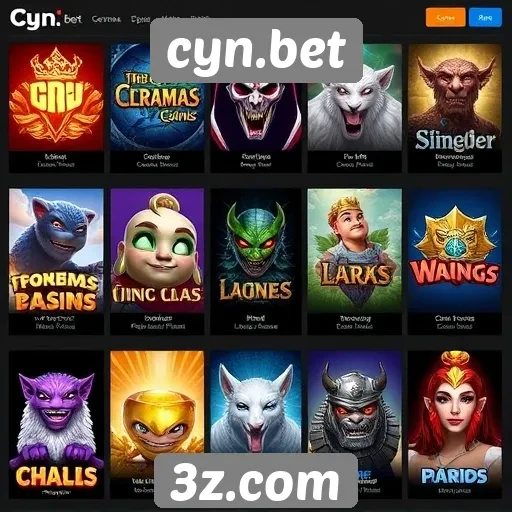 diversidade de jogos disponíveis na plataforma cyn.bet